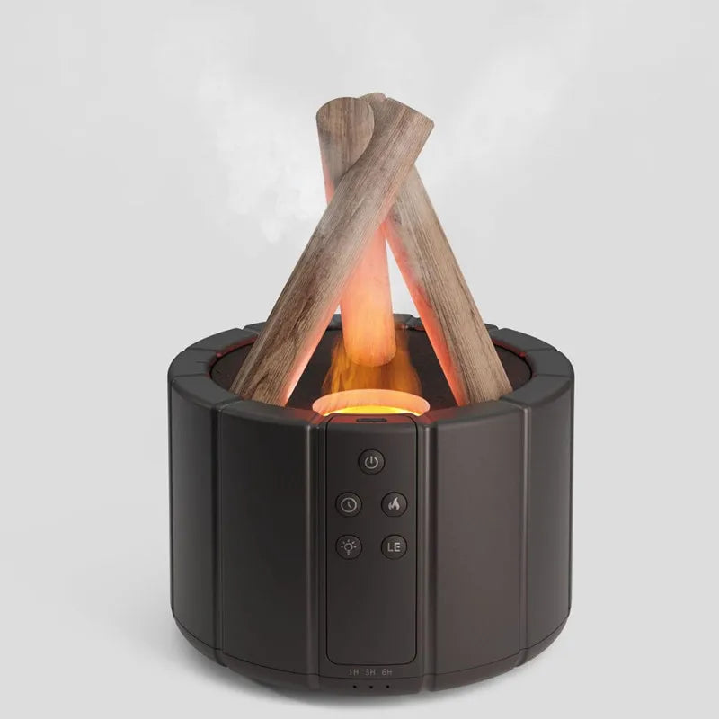 2025 New Simulated Flame Aroma Diffuser Bonfire Air Humidifier Ultrasonic Cool Mist Maker Fogger LED Essential Oil Lamp Difusor