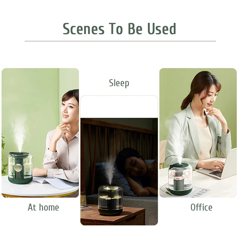 1L Large Capacity Rechargeable Air Humidifier 2000mAh Battery Aroma Essential Oil Diffuser USB Mist Maker LED Light for Home