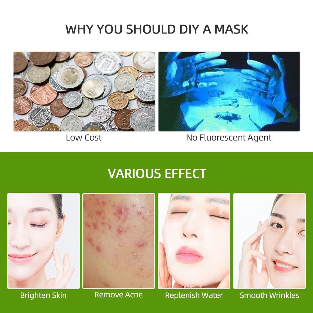 DIY Mini Face Mask Maker Automatic Vegetable Natural Collagen Fruit Face Mask Machine Skin Care Brush wtih 10Pcs Mask Molds