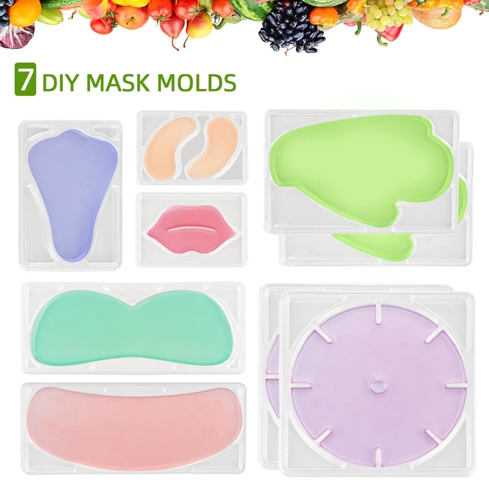 DIY Mini Face Mask Maker Automatic Vegetable Natural Collagen Fruit Face Mask Machine Skin Care Brush wtih 10Pcs Mask Molds