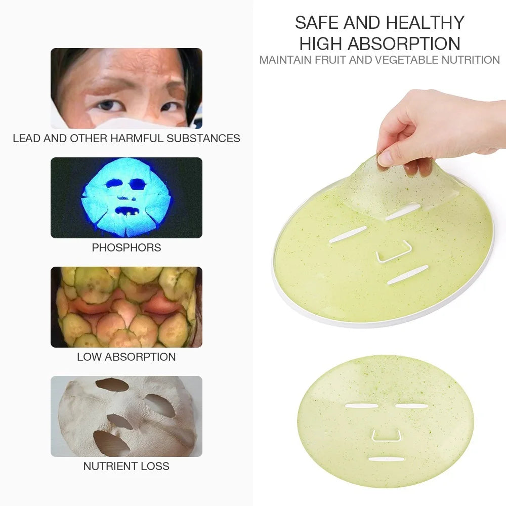 DIY Mini Face Mask Maker Automatic Vegetable Natural Collagen Fruit Face Mask Machine Skin Care Brush wtih 10Pcs Mask Molds