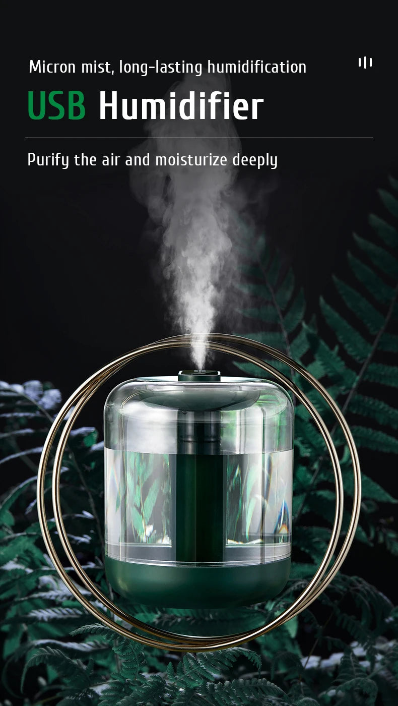 1L Large Capacity Rechargeable Air Humidifier 2000mAh Battery Aroma Essential Oil Diffuser USB Mist Maker LED Light for Home