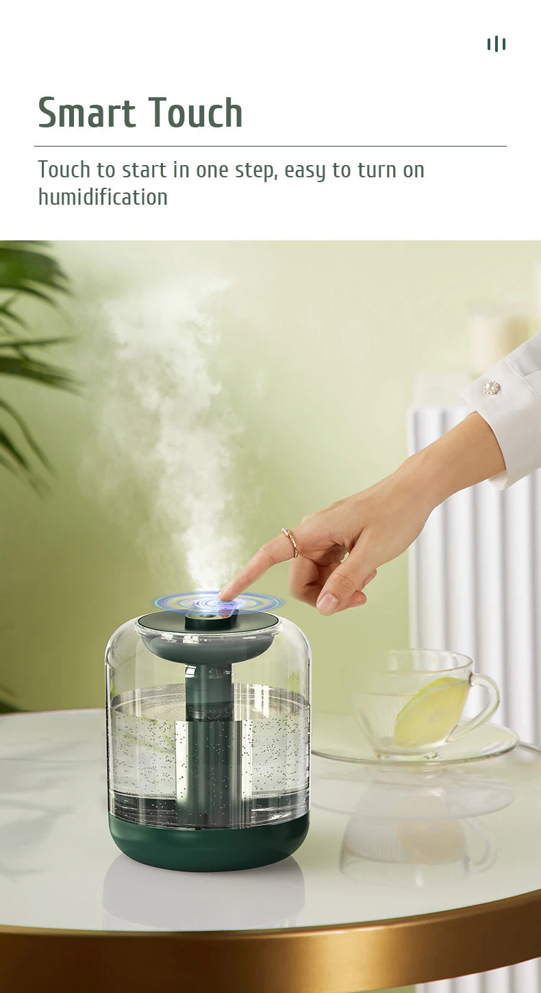 1L Large Capacity Rechargeable Air Humidifier 2000mAh Battery Aroma Essential Oil Diffuser USB Mist Maker LED Light for Home