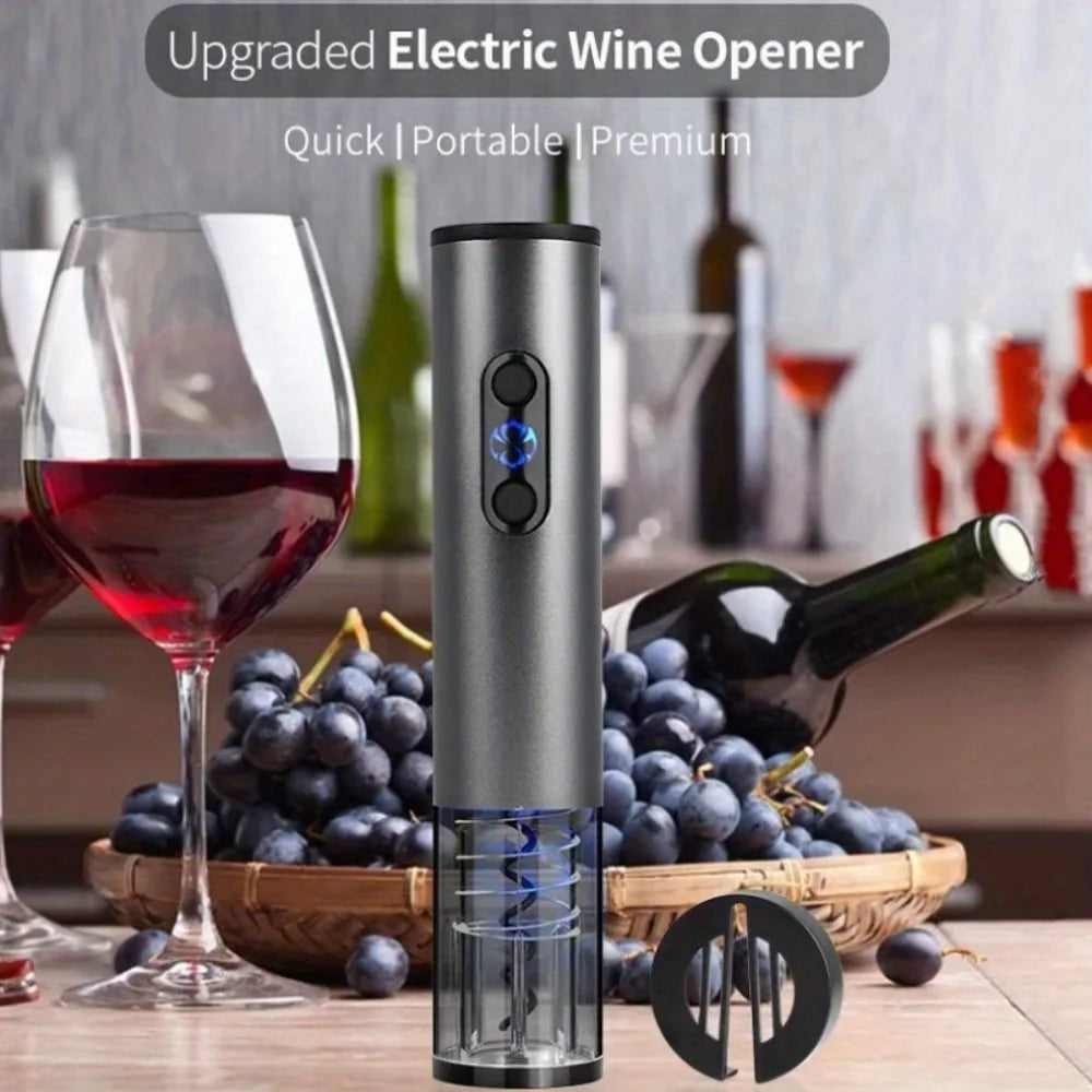 Electric Wine Bottle Opener USB Rechargable Automatic Wine Corkscrew with Foil Cutter Corkscrew Kitchen Gadgets for Party Bar