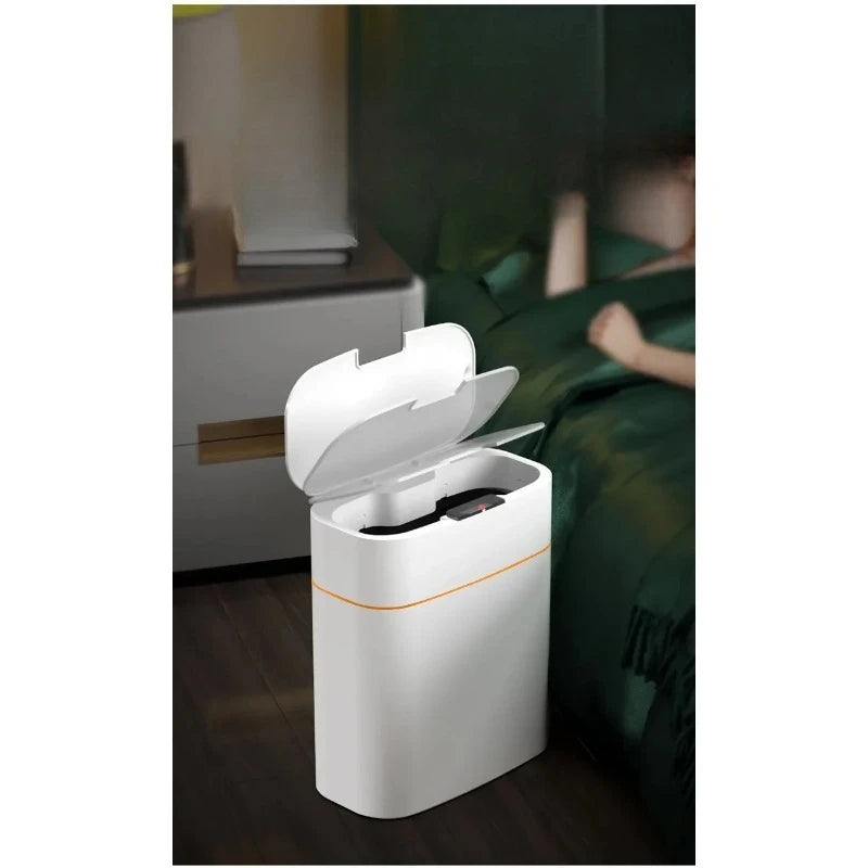 Smart sensor trash can for home use, bedroom with lid, bathroom, anti-odor, bedroom and living room