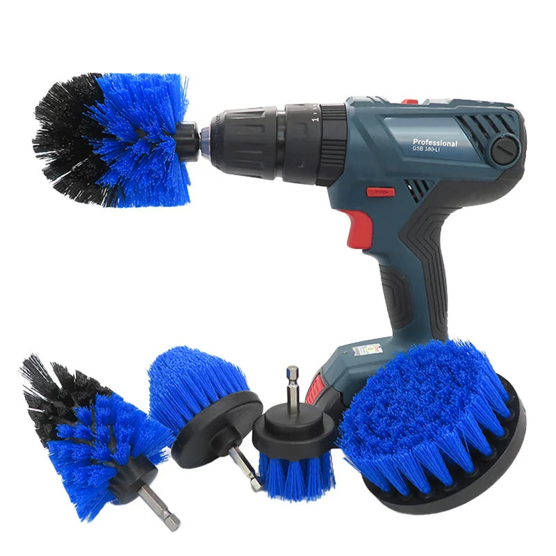 5pcs Multi-Purpose Electric Drill-Brush kit Power Scrubber Brush Car Polisher Kitchen Bathroom Cleaning Kit Toilet Cleaning Tool