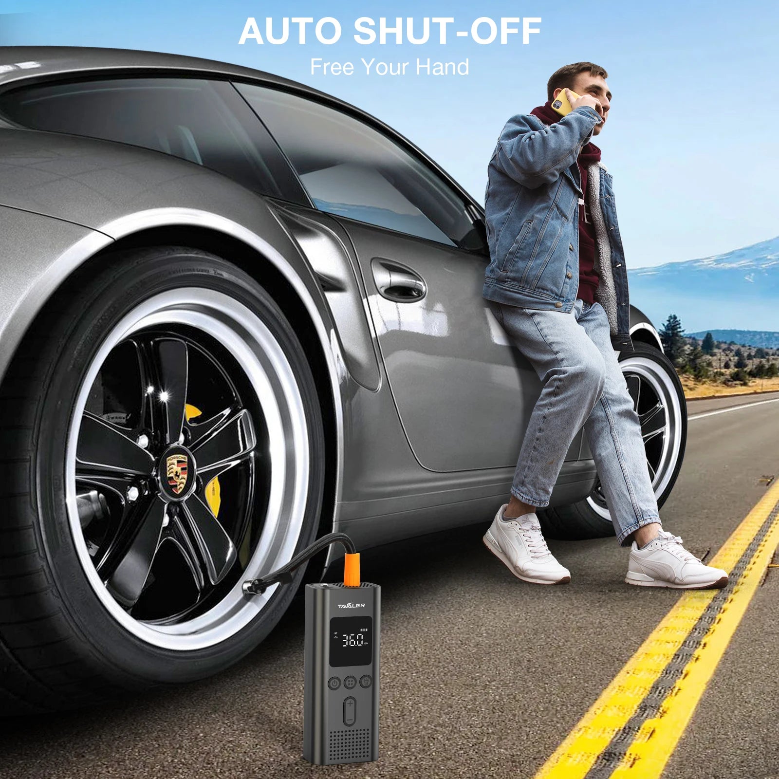 Inflador Portátil para Carro e Moto