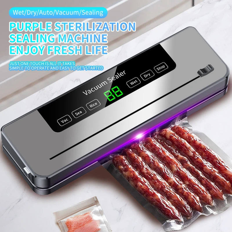 Electric Professional Vacuum Sealer Food Electric Vacuum For Kitchen Food Storage Sealing Machine Dry/Wet Food Cuisine Sealer