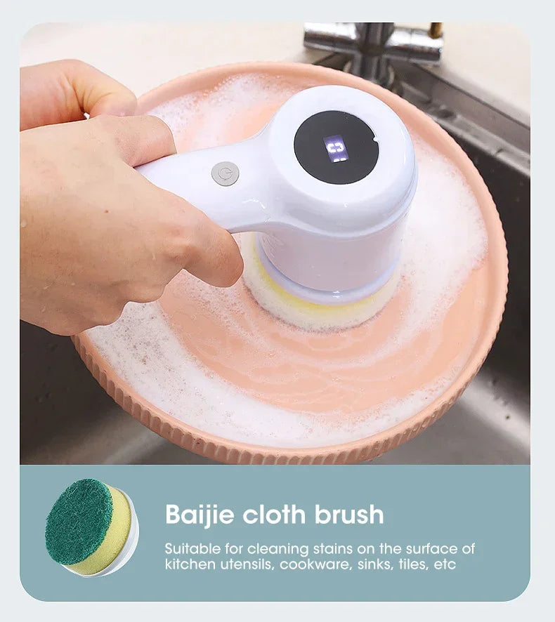 Escova elétrica sem fio giratória