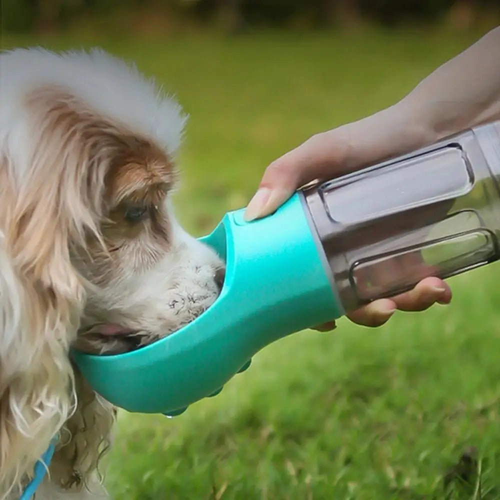 Portable Multifunction Dog Water Bottle Food Feeder Pet Travel Drinking Bowl Poop Dispenser Leak-proof Puppy Waterer Bottle