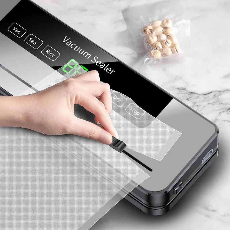 Electric Professional Vacuum Sealer Food Electric Vacuum For Kitchen Food Storage Sealing Machine Dry/Wet Food Cuisine Sealer