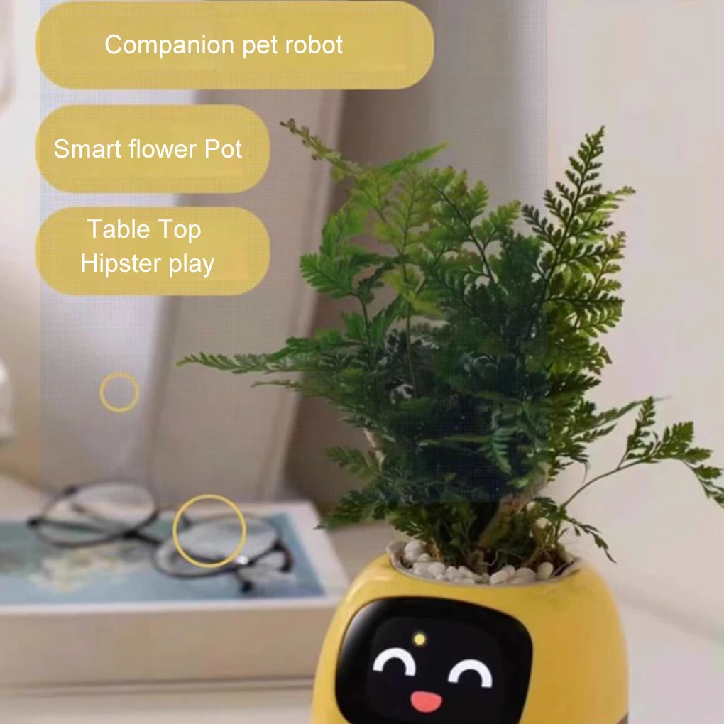 Smart Flowerpots Plant Cute Pet Intelligent Lazy Automatic Suction Flower Shape USB Rechargeable Indoor Plant Small Flower Pot