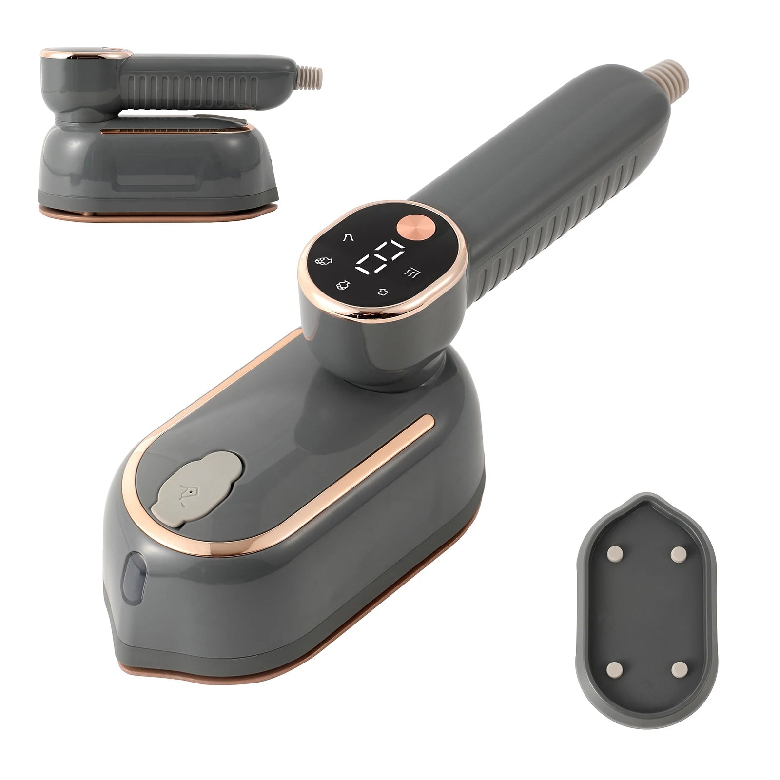 Portable mini steam iron with four temperature control and high-power rotating handheld ironing machine.