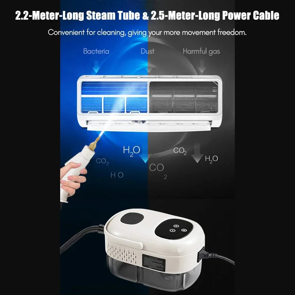 2500W Steam Cleaner High Pressure Sterilization Handhled Temperature Steam Mop Household Air Conditioner Kitchen Hood Car Cleani