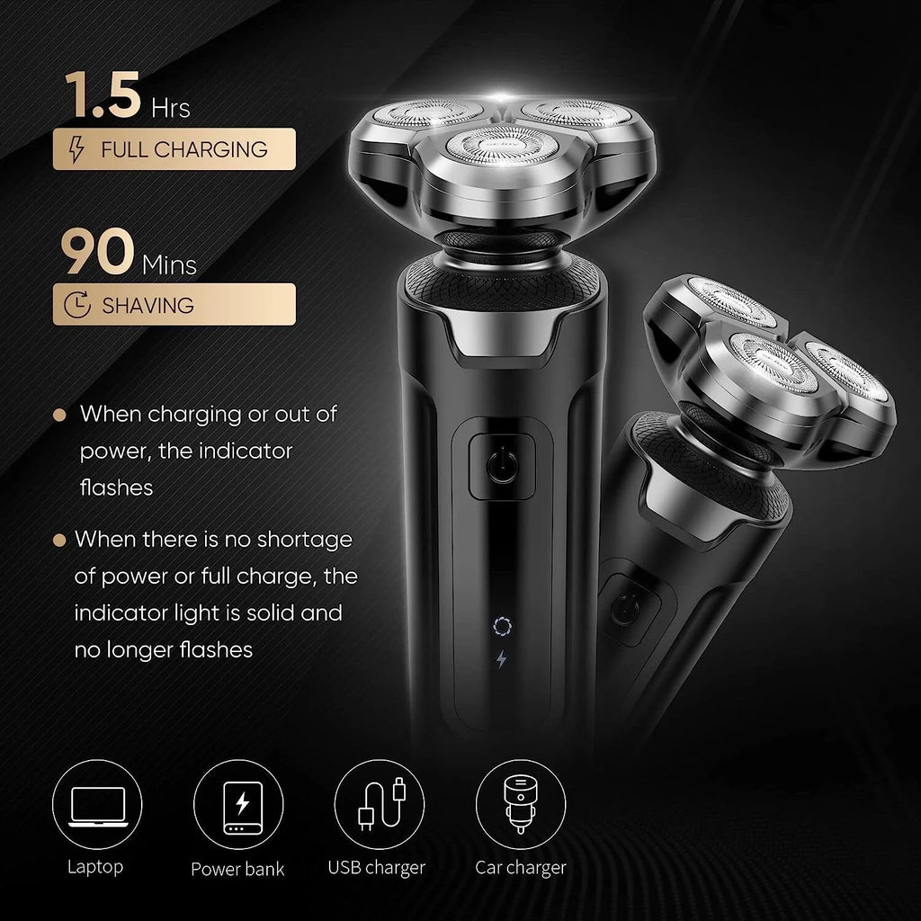 Sejoy Electric Razor for Men Rechargeable Electric Shavers Rotary Portable Travel Razor Idea Gift Beard Trimmer