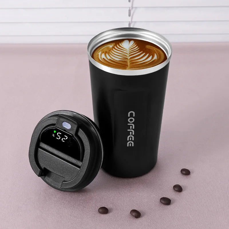 Thermos Coffee Mug 380/510ml 304 Stainless Steel Vacuum Cup Temperature Display Flask Thermal Tumbler Business Office Coffee Cup