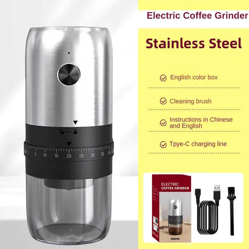 Portable Coffee Grinder Electric USB Rechargeable Home Outdoor Blenders Profession Adjustable Coffee Beans Grinding for Kitchen