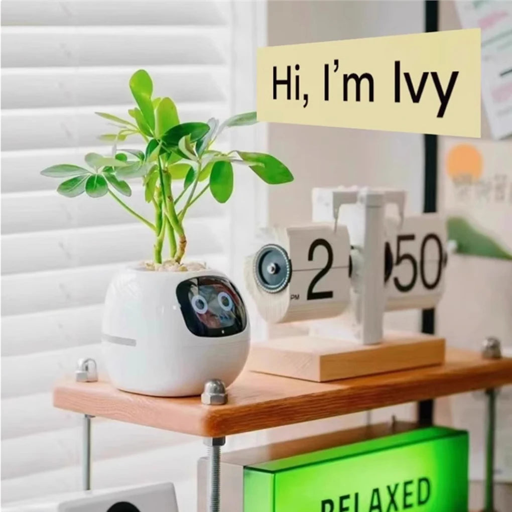 Smart Flowerpots Plant Cute Pet Intelligent Lazy Automatic Suction Flower Shape USB Rechargeable Indoor Plant Small Flower Pot