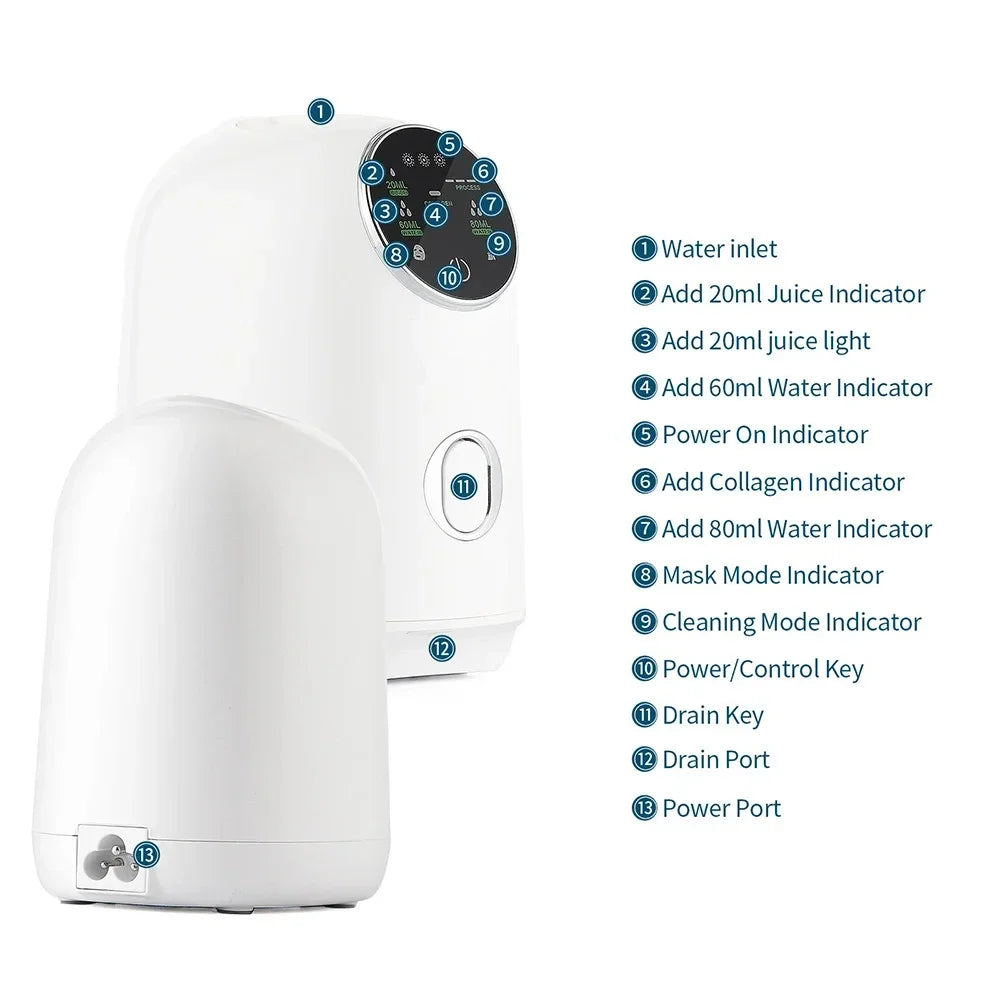 Face DIY Mask Machine Self-Make Natural Fruit DIY Vegetable Juice Collagen Maker Home Use Beauty Salon SPA Skin Care Mask Device