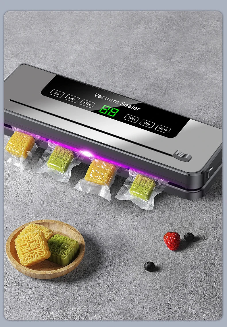 Electric Professional Vacuum Sealer Food Electric Vacuum For Kitchen Food Storage Sealing Machine Dry/Wet Food Cuisine Sealer