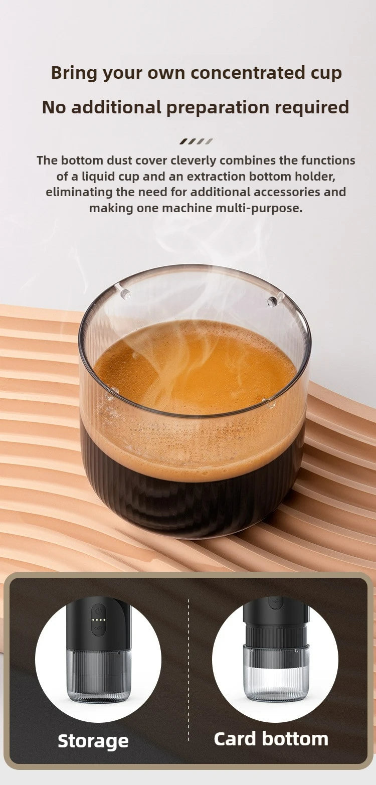 Cafeteira portátil mini recarregável para cápsulas