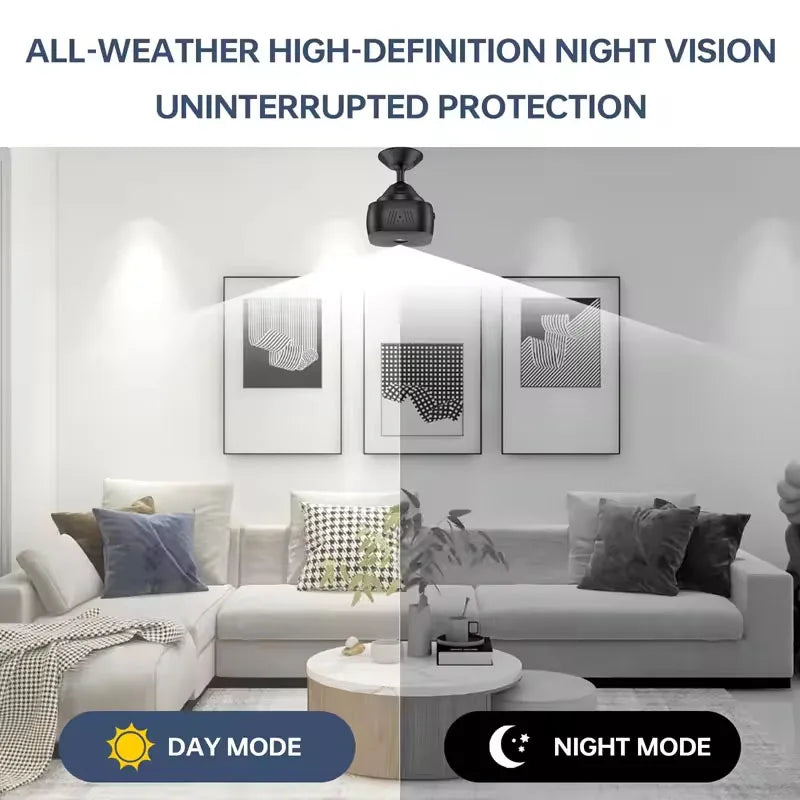 Security Camera 4K Mini Full Color Night Vision High Definition WiFi Monitor Waterproof Motion Detect Surveillance Smart Home