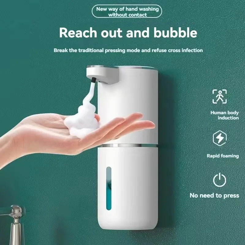 New Automatic Foam Soap Dispensers For Bathroom Smart Washing Hand Machine With USB Charging Two Colors with ABS Material