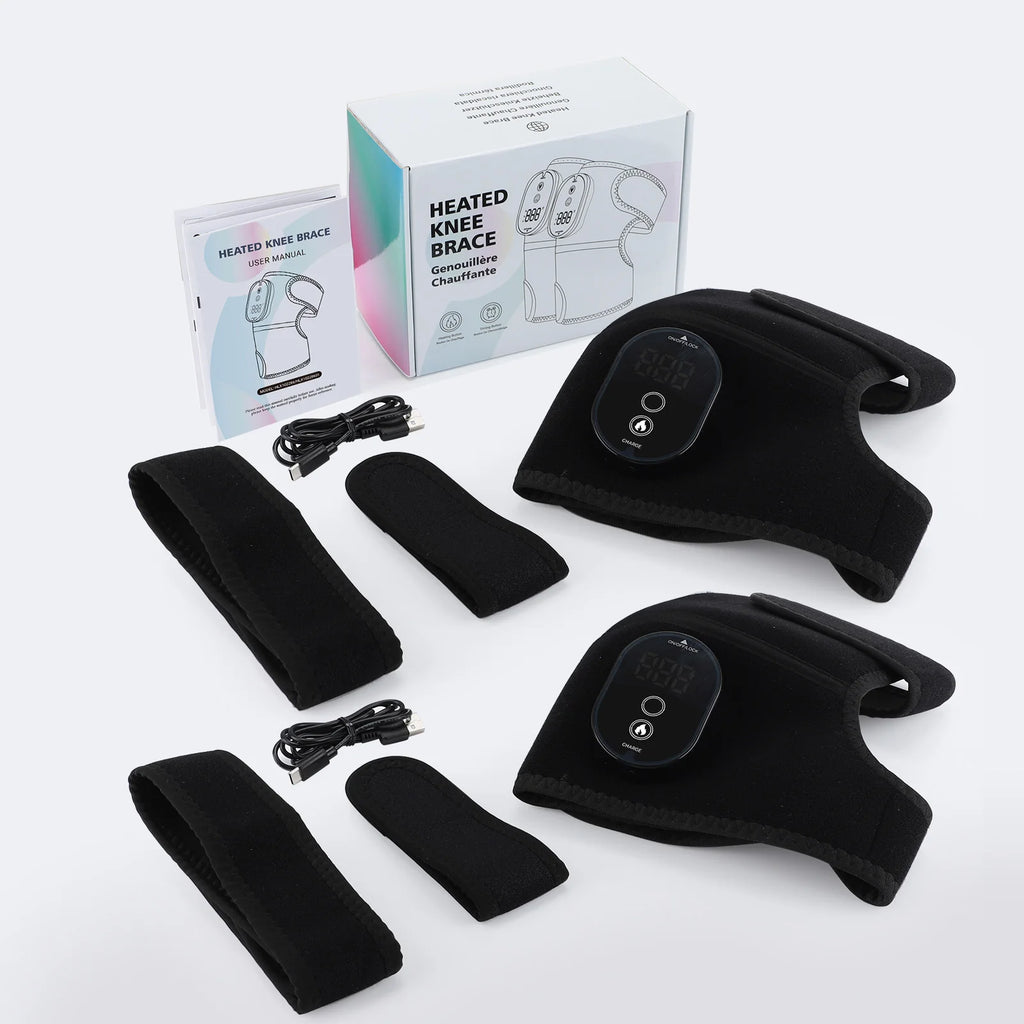 Thermal Knee Massager 3 in 1 Shoulder Knee Elbow Heating Massage Support Brace Rechargeable Vibration Pad Machine Muscle Relax