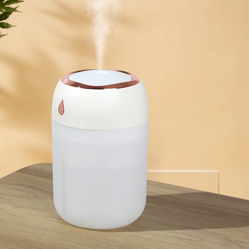Portable Mini USB Air Humidifier Aroma Diffuser LED Cool Light 330ml Mist for Room Home Car Plant Purifier