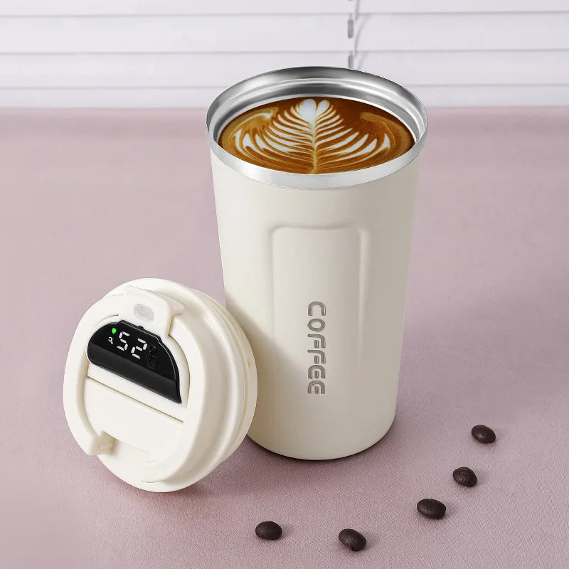 Thermos Coffee Mug 380/510ml 304 Stainless Steel Vacuum Cup Temperature Display Flask Thermal Tumbler Business Office Coffee Cup