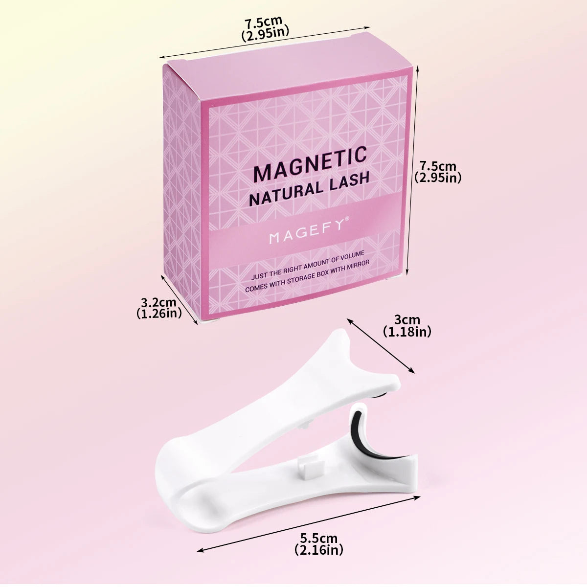 MAGEFY Reusable Magnetic Eyelashes 3 Pairs Natural Curly Natural Magnetic False Eyelashes Glue Free with Applicator Easy to Wear