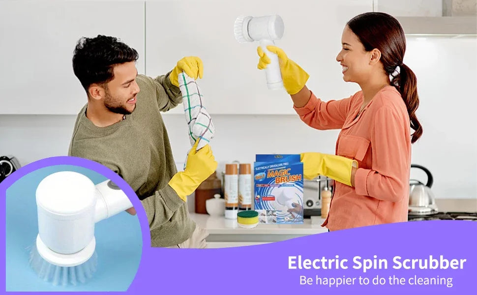 Escova de limpeza elétrica multifuncional