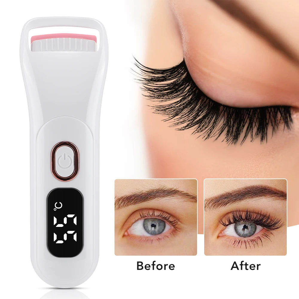 Electric Eyelash Curler Portable 3 Levels Eyelash Curling Device Quick Natural Eyelash Curler Long Lasting Lady Make up Tool