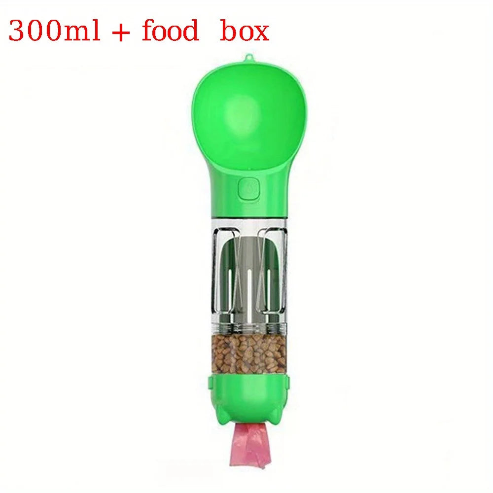 Portable Multifunction Dog Water Bottle Food Feeder Pet Travel Drinking Bowl Poop Dispenser Leak-proof Puppy Waterer Bottle