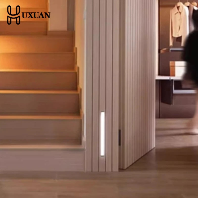 LED Motion Sensor Light Wireless LED Night Light Type C Rechargeable Light Cabinet Wardrobe Lamp Staircase Backlight For Kitchen
