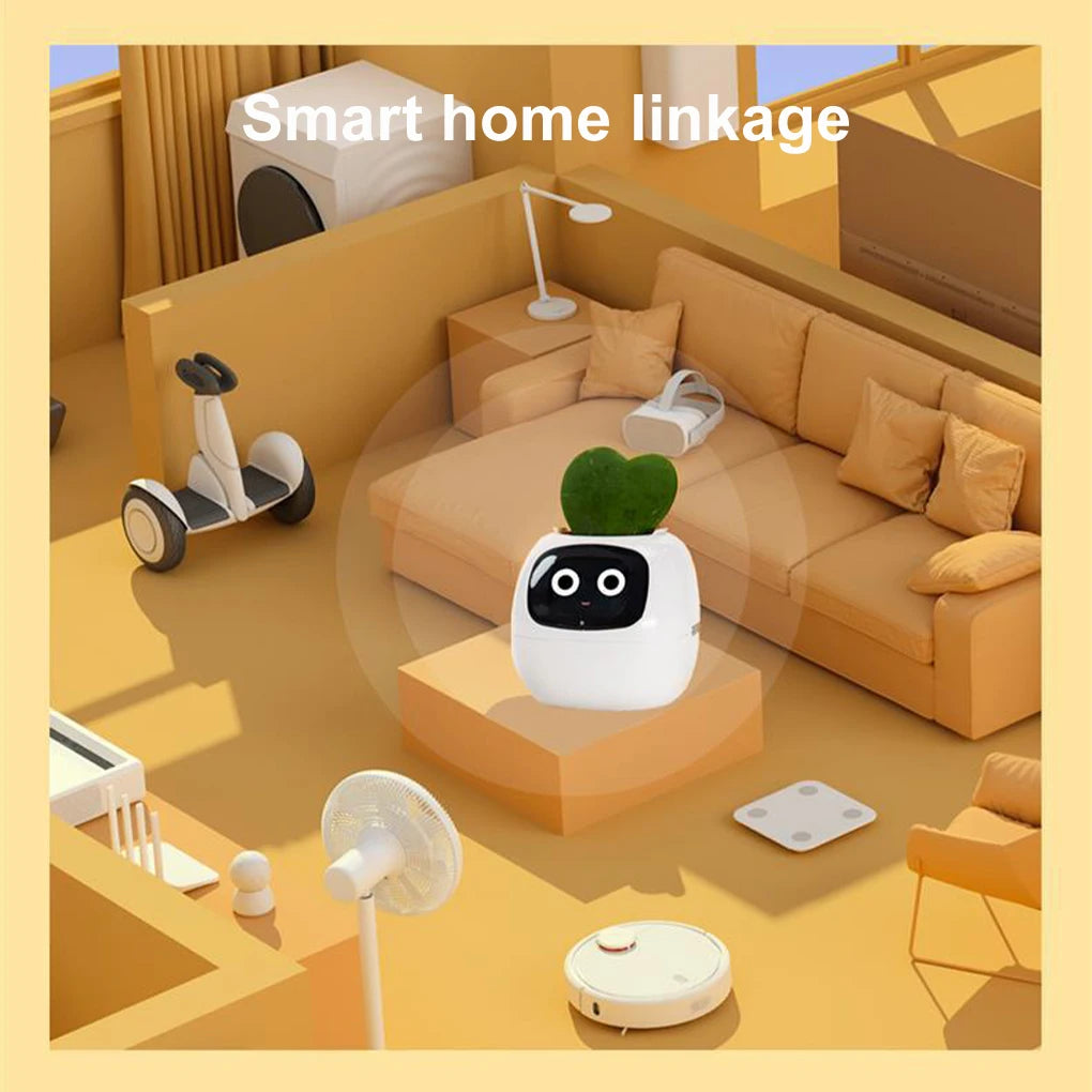 Smart Flowerpots Plant Cute Pet Intelligent Lazy Automatic Suction Flower Shape USB Rechargeable Indoor Plant Small Flower Pot