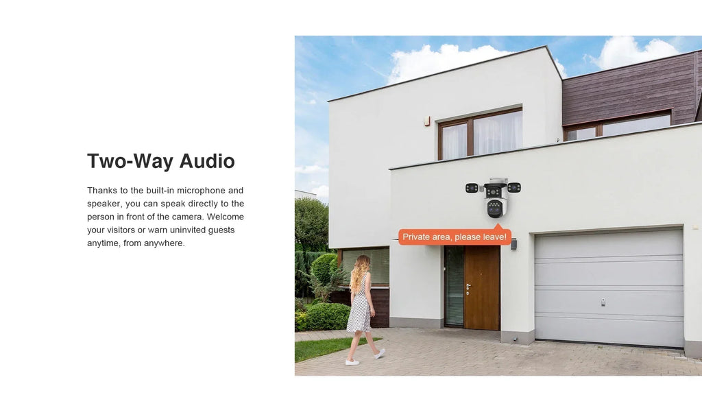 20MP 10K 4-Lens WiFi Security Camera Outdoor, 10X Zoom Auto Tracking, 4-Screen Display, Waterproof CCTV, Full Color Night Vision