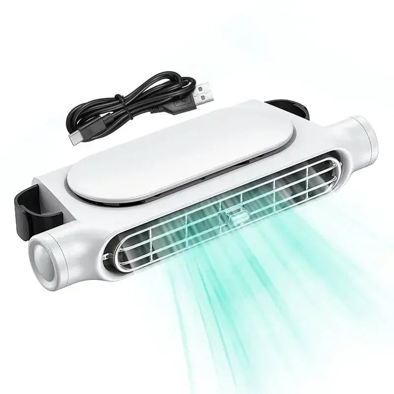 Car Headrest Cooling Air Fan Adjustable Car Seat Headrest Fan USB Powered Car Neck Cooler for Front Rear Seat Passenger Amagi