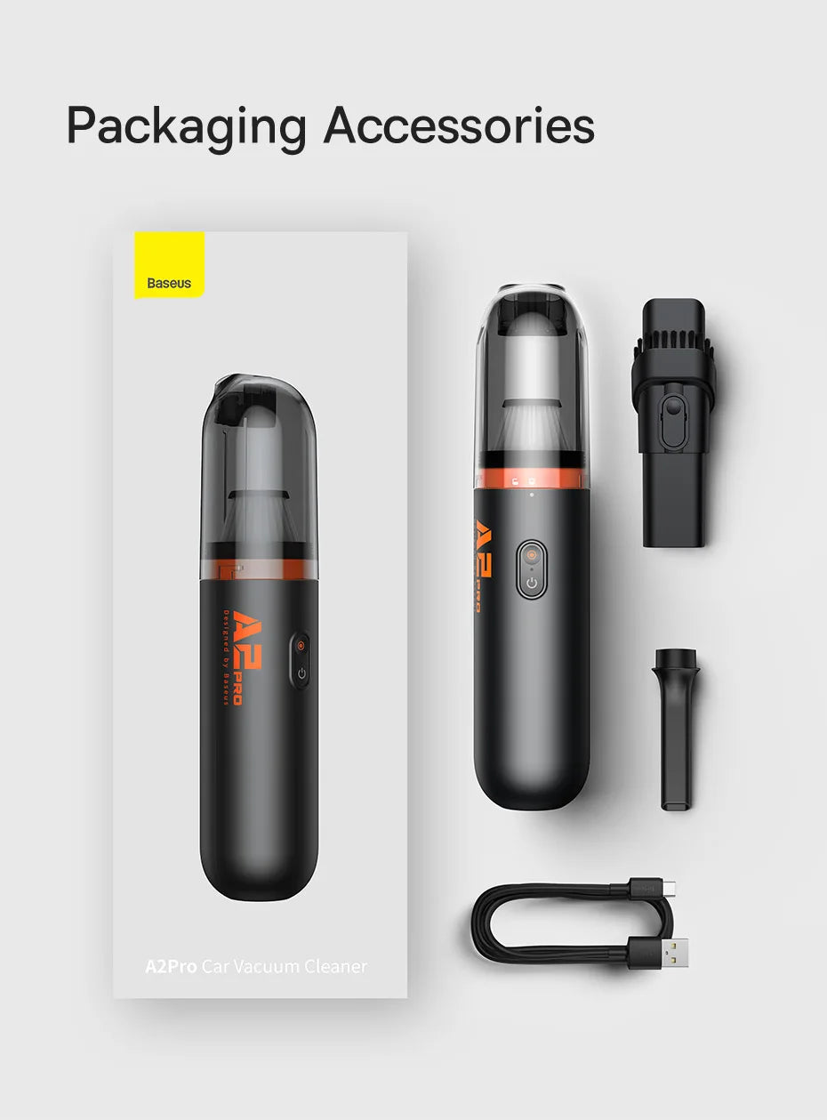 Baseus Car Vacuum Cleaner Mini Handheld Auto Vacuum Cleaner 6000Pa Powerful Suction Blow & Vacuum 2 In1 For Home & Car & Office