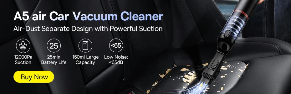 Baseus Car Vacuum Cleaner Mini Handheld Auto Vacuum Cleaner 6000Pa Powerful Suction Blow & Vacuum 2 In1 For Home & Car & Office