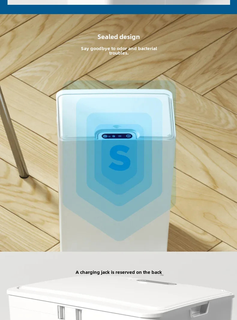 NEW Smart Trash Can Automatic Sensor Home Bathroom Kitchen Living Room Bedroom Medical Waste Bin Simple Electric Plastic