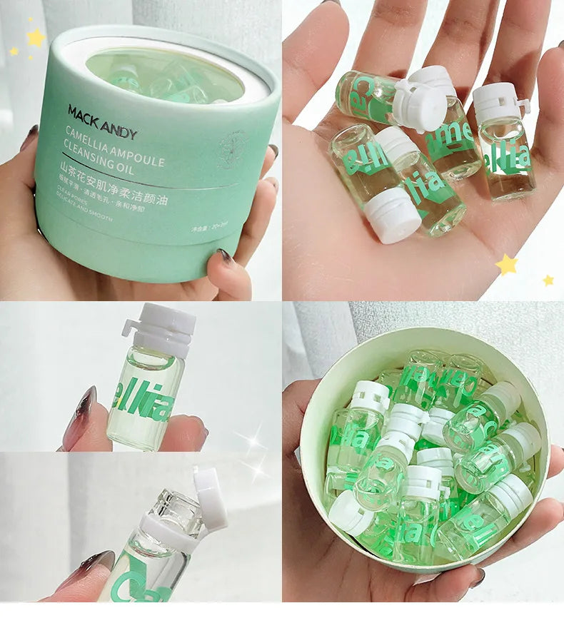 Camellia Deep Cleansing Rapid Milk Makeup Remover Oil Eye & Face Vegan Make-Up Remover 20pcs Set