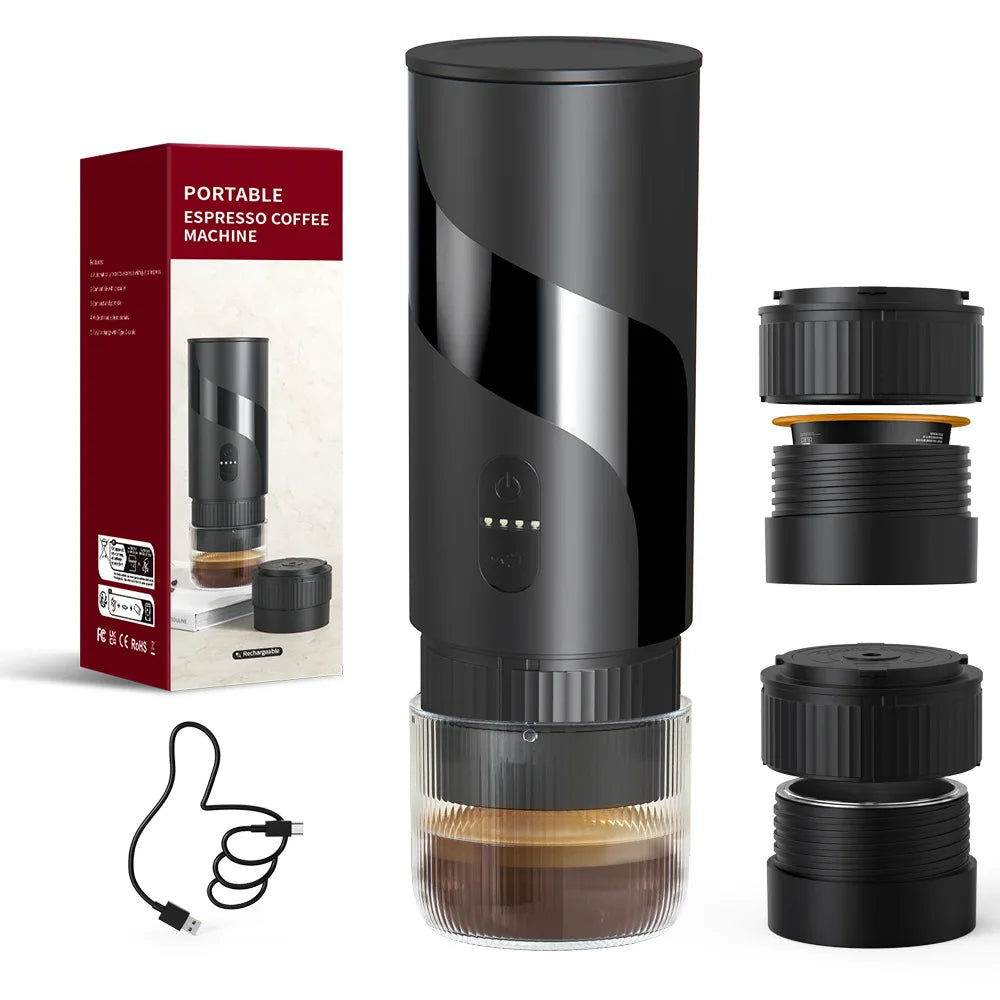 Cafeteira portátil mini recarregável para cápsulas