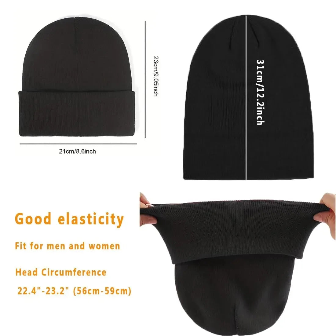 Unisex Satin Lined Anti Static Beanie Hat For Women Winter Silk Lining Slouchy Warm Cuffed Skullies 2Layer Hair Cover Sleep Cap