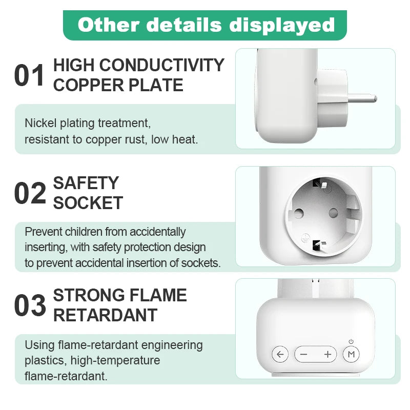 Smart Wifi Thermostat Plug Outlet Temperature Controller Tuya APP Voice Control Electric Switch for Heating Cooling Appliances