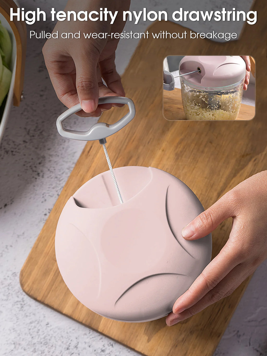 Home Kitchen Manual Ginger Grinder Garlic 500ml/900ml Mud Splasher Multifunctional Food Vegetable Cutter Handheld Meat Grinder