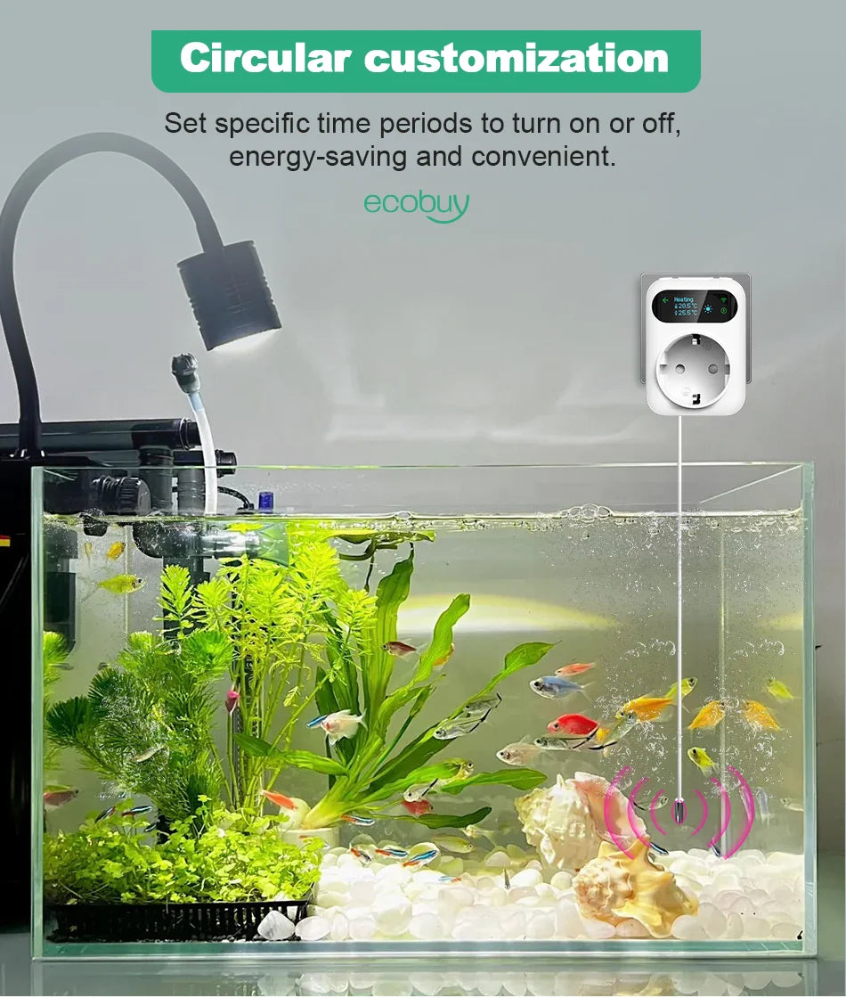 Smart Wifi Thermostat Plug Outlet Temperature Controller Tuya APP Voice Control Electric Switch for Heating Cooling Appliances