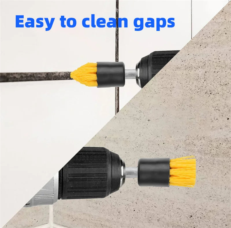 5pcs Multi-Purpose Electric Drill-Brush kit Power Scrubber Brush Car Polisher Kitchen Bathroom Cleaning Kit Toilet Cleaning Tool