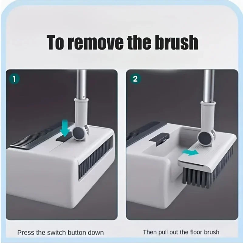 [3-in-1 Cleaning Kit] 3-in-1 Foldable Broom and Dustpan Set - Multi-Surface Cleaning Kit - Durable Plastic for Home and Dorm Use