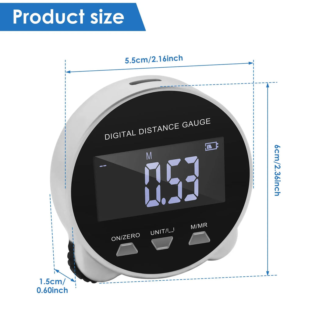 Digital Tape Measure LCD Display USB Rechargeable Electronic Rolling Ruler 199.99m Digital Tape Measure Roller Portable Tools